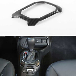 Carbon Fiber Central Console Gear Shift Ring Trim 1pc For Jeep Renegade 2016-22