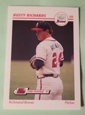 1991 Line Drive AAA #439 Rusty Richards - Richmond Braves 