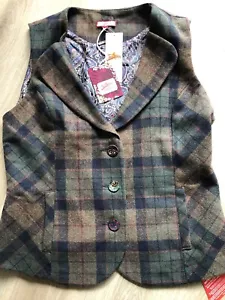 Joe Browns Country Vintage Style Heather Tartan Waistcoat Vest Gilet Size UK 16 - Picture 1 of 4