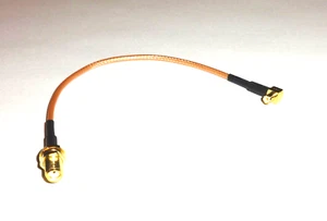Adapter Pigtail MCX Stecker gewinkelt auf SMA Buchse 15 cm RG316 für SDR GPS - Bild 1 von 1