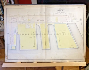 1901 Map CHARLESTOWN BOSTON MA Bromley Part of Ward 5 Assessor VG framable color - Picture 1 of 7