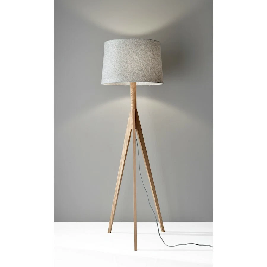 Adesso Eden Floor Lamp, Natural Ash Wood - 3208-12 - Image 1 of 1