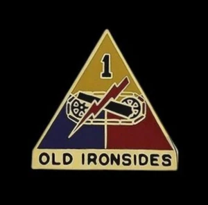 REGULATION 1ST ARMORED DIVISION LAPEL PIN UP US ARMY FIRST TANK Old Ironsides - Picture 1 of 24