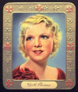 #109 Gretl Theimer 1936 Garbaty Passion Film Star Embossed Cigarette Card