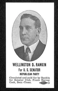 Gummistiefel D. Rankin für USA Senator (MT) 1942 Handout Card "Crush the Axis" - Bild 1 von 2