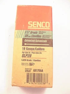 Senco AX17EAA 1 1/2" 18 Calibre Brads Caja de 5000 Galvanizados Envíos el Mismo Día - Imagen 1 de 3