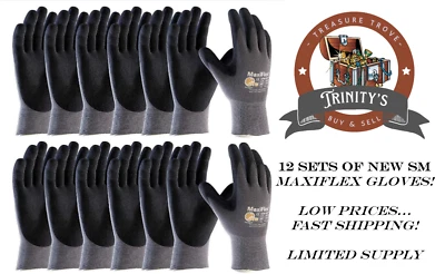 PROTECTIVE INDUSTRIAL PRODUCTS ! PIP MaxiFlex Ultimate Nitrile Micro-Foam Gloves #7 Small Style 34-874 12 Pairs