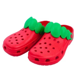 Red Strawberry Clog Sandals Slippers Women's Fruit Kawaii Size US 7-8 24cm25cm - Picture 1 of 4