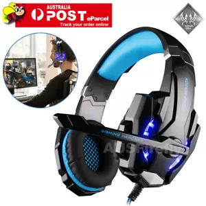 EACH 3.5mm Gaming Headset MIC LED Headphones G9000 for PC Laptop PS4 Xbox One - Picture 1 of 11