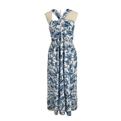 Maxi Vestido Grace Karin Para Mujer Grande Estampado Tropical Elastizado Bolsillos Volantes Resort Foto 1 de 4