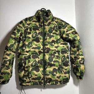 OG Bape a bathing ape Puffer Jacket/Coat all over camo downs size small  - Picture 1 of 8