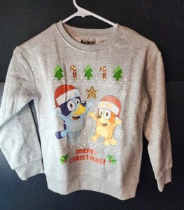 Disney Sweatshirt Bingo Holiday Bluey Christmas Youth Boy Girl Top S/P - Picture 1 of 6