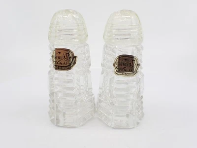 Vintage Bohemia Glass Salt & Pepper Shakers made in Czechoslovakia Crystal - Image 1 of 4