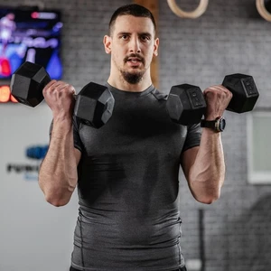 30lbs Rubber Dumbbells Weight Set for Body Fitness Training - Bild 1 von 11