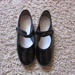 Danshuz Tap Shoes Black Patent 12 Medium child Youth Style 530 - Picture 1 of 3