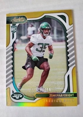 Zonovan " Bam " Knight 2022 Absolute Football Gold  RC #7/10 Jets Arizona  - Image 1 of 2