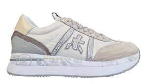 PREMIATA scarpe sneakers donna in camoscio e nylon CONNY_6671 crema - Picture 1 of 8