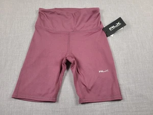 Ralph Lauren RLX Bike Shorts Womens XS Purple High Rise Activewear Athletic NEW - Picture 1 of 12