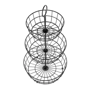 Cesta de frutas de alambre de 3 niveles, tienda de exhibición desmontable de cesta de pan de verduras... - Imagen 1 de 8