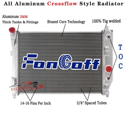 3 Row Aluminum Radiator Fit 2005-2013 Chevrolet Corvette C6 SSR V8 6.0L 6.2L V8 Foto 1 de 4