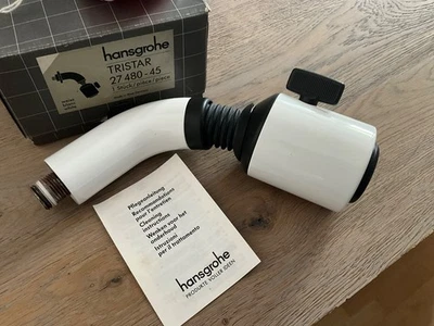 Hansgrohe Tristar Kopfbrause  in weiß ,mit  Brausearm ,  80er Jahre - Bild 1 von 4