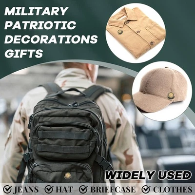 高品质 100 件散装兽医别针:美国退伍军人节军用翻领旗别针 — 第 1/4 张图片