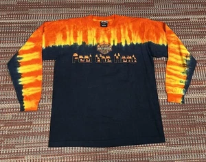 Camicia vintage Harley Davidson uomo media tie dye fiamme nera senti il calore - Foto 1 di 11