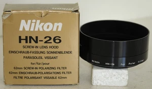Nikon HN-26 Lens Hood NIB for 62mm w/a lens thread, w/ 72mm extender for tele - Picture 1 of 4