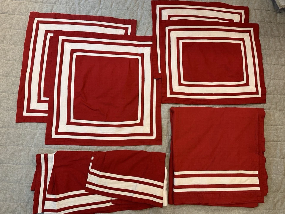 Michael Kors 100% Cotton King Duvet Cover Set 2 Standard 2 Euro Shams Skirt $599 - Image 1 of 4