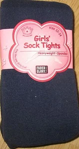 FADED GLORY - NEW - NAVY BLUE HEAVYWEIGHT SOCK TIGHTS    SIZE 12-14 - Picture 1 of 2