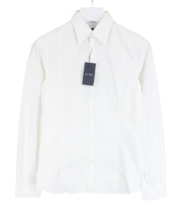 ARMANI JEANS Shirt Women's SMALL Stretch Button Up Spread Collar White - Picture 1 of 10