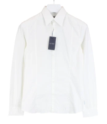 Camisa ARMANI JEANS Para Mujer PEQUEÑA Elastizada Abotonada Cuello Extendido Blanca Foto 1 de 4