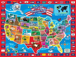 RoseArt USA Map 60 Piece Jigsaw Puzzle - Picture 1 of 2