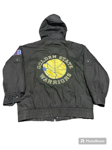 Vintage 90s Golden State Warriors Pro Player Daniel Young Hooded Jacket Sz Small Cover