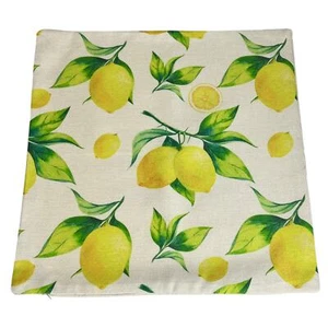 VTG Lemon PILLOW COVER 17x17" Lemon Tree Fruits Burlap Zipper Throw Pillow Case - Picture 1 of 3