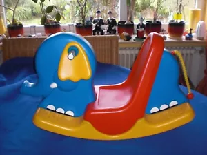 BIG Schaukelelefant - blau rot gelb - Schaukelpferd Schaukel Elefant Wippe - top - Bild 1 von 9