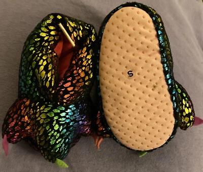 Dinosaur Baby Colorful Slippers Toddler Indoor Monster Feet Sz Small 5-6 Cute - Image 1 of 4