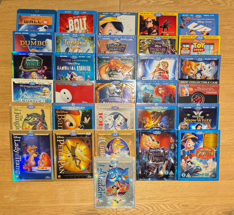 34 Disney Pixar Animation US & UK RARE Limited Collector's Edition Blu-Ray Lot - Image 1 of 4