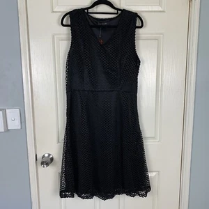 New Girl dress sz 14 black mesh look evening cocktail party races new - Picture 1 of 8