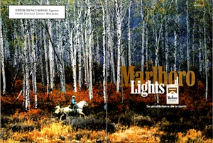 1993 Marlboro Lights Cigarettes Cowboy Horse Vintage Print Ad 2 Full Pages Color - Picture 1 of 1