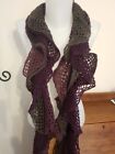 Long Elasticated Scarf With Six Entwined Layers In Purples To Grey