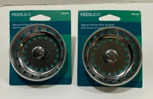 Juego de 2 coladores de fregadero de lujo sin igual con poste fijo acero inoxidable PRL044 - Imagen 1 de 2