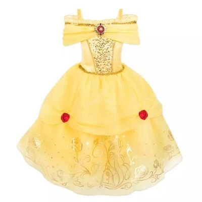 Disney Store Belle Costume Dress Gown Beauty & Beast Rose Gold Glitter Princess - Image 1 of 4
