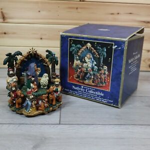 Vintage Eluceo in Motion Christmas Nativity Set Wind Up Hand-Crafted Boxed