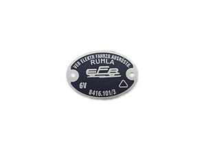 Placa de características EFR Ruhla para chapa de bocina EMW R 35 - ovalada - Imagen 1 de 1