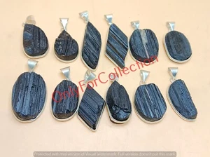 Natural Tourmaline Gemstone 925 Sterling Silver Plated Wholesale Pendants Lot - Picture 1 of 5