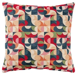 Moderna Tapestry Cushion. Multicoloured Geometric Pattern. 17x17" - Picture 1 of 4