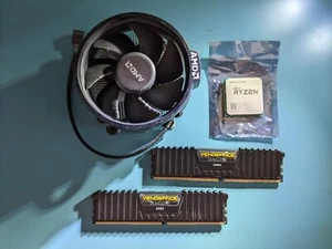 AMD Ryzen 3 1200 + Stock AMD AM4 Fan + 16GB DDR4 (2x8GB) Vengeance LPX RAM Combo - Picture 1 of 3