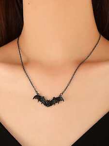 Black Bat Charm Necklace Jewelry for Women Gift for Her Necklace Accessories