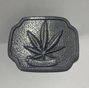 Colombian Marijuana Hall Fame Cannabis Weed 420 Hippie 70s Vintage Belt Buckle - Picture 1 of 1